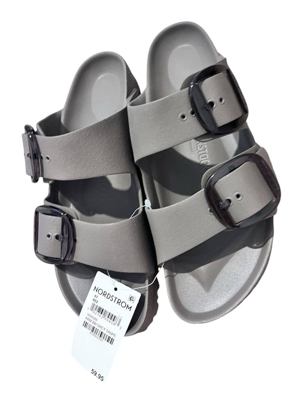New Birkenstock EVA Slide Sandals Tan Brown Khaki Size 10 - Picture 3 of 4